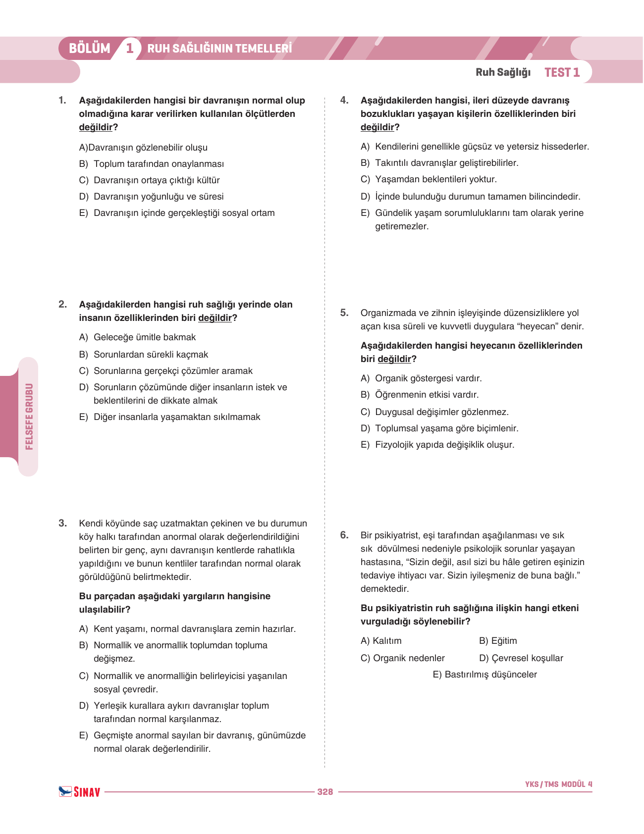 2026 12.Sınıf TMS Felsefe Grubu Soru Modülü 4